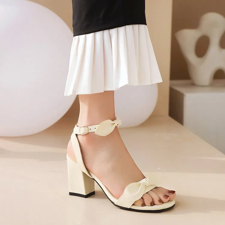 Women's  Butterfly Knot Block Heel Sandals Barbados Royal Sandals