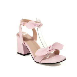 Women's  Butterfly Knot Block Heel Sandals Wedding Shoes Sandals