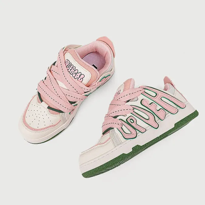 Women's Casual Platform Board Shoes Cartoon Letters Sneakers Autry Sneakers