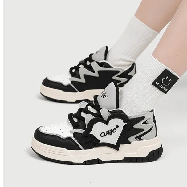 Sneakers Size 15 Women's Casual Platform Board Shoes Sweet Heart Sneakers