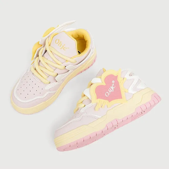 Slip On Dress Sneakers Women's Casual Platform Board Shoes Sweet Heart Sneakers