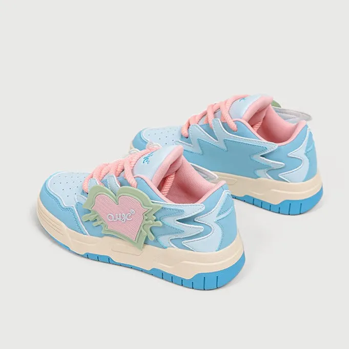 Bass Sneakers Women's Casual Platform Board Shoes Sweet Heart Sneakers