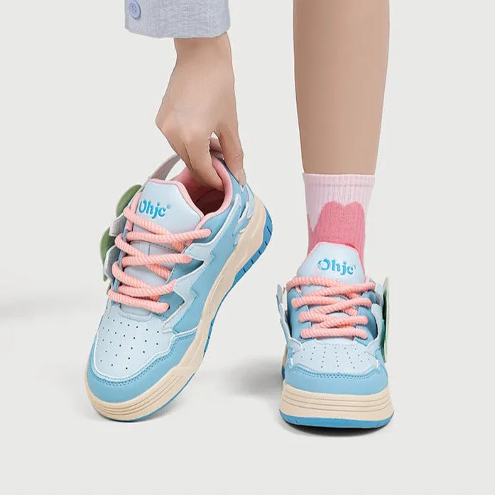 Women's Casual Platform Board Shoes Sweet Heart Sneakers Sneakers With V Logo