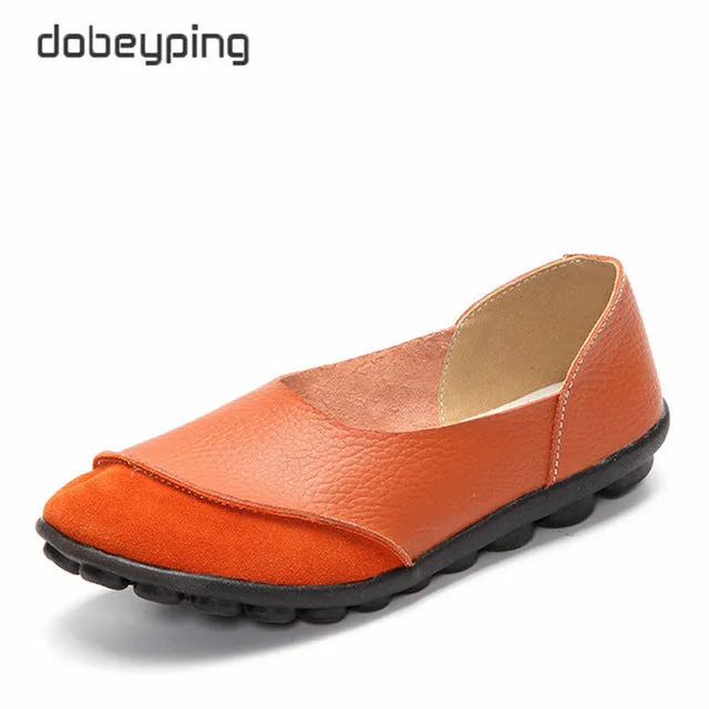 Polo Penny Loafers Women's Casual Shoes Soft Genuine Leather Female Flats Non-Slip Woman Loafers Leisure Slip-On Boat Shoe Plus Size 35-43