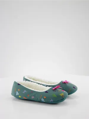 Women's christmas Decoration print Slippers,Green Candy Cane Slippers