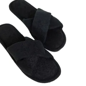 Keroppi Slippers Women's Cross Strap Slipper,Black