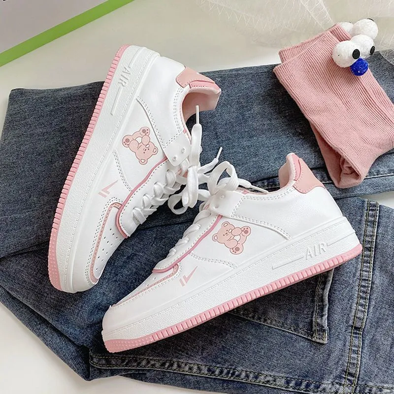 Womens Cute Bear Sneakers Comfortable Walking Shoes Sneakers With Hidden Compartment