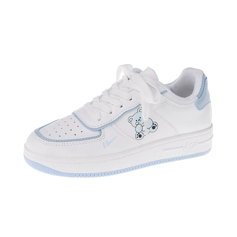 Celebrities Wearing Veja Sneakers Womens Cute Bear Sneakers Comfortable Walking Shoes