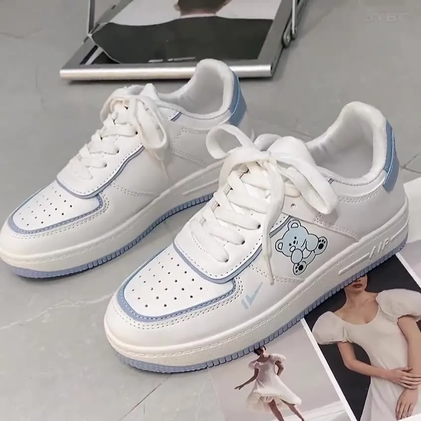 Womens Cute Bear Sneakers Comfortable Walking Shoes Prince Sneakers
