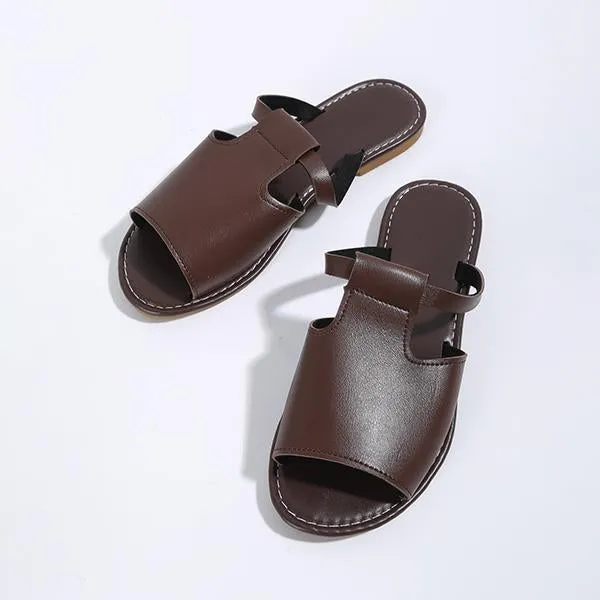 Women's Fashion Hollow Fish Mouth Flat Slippers 94749419S Wesenjak Slippers