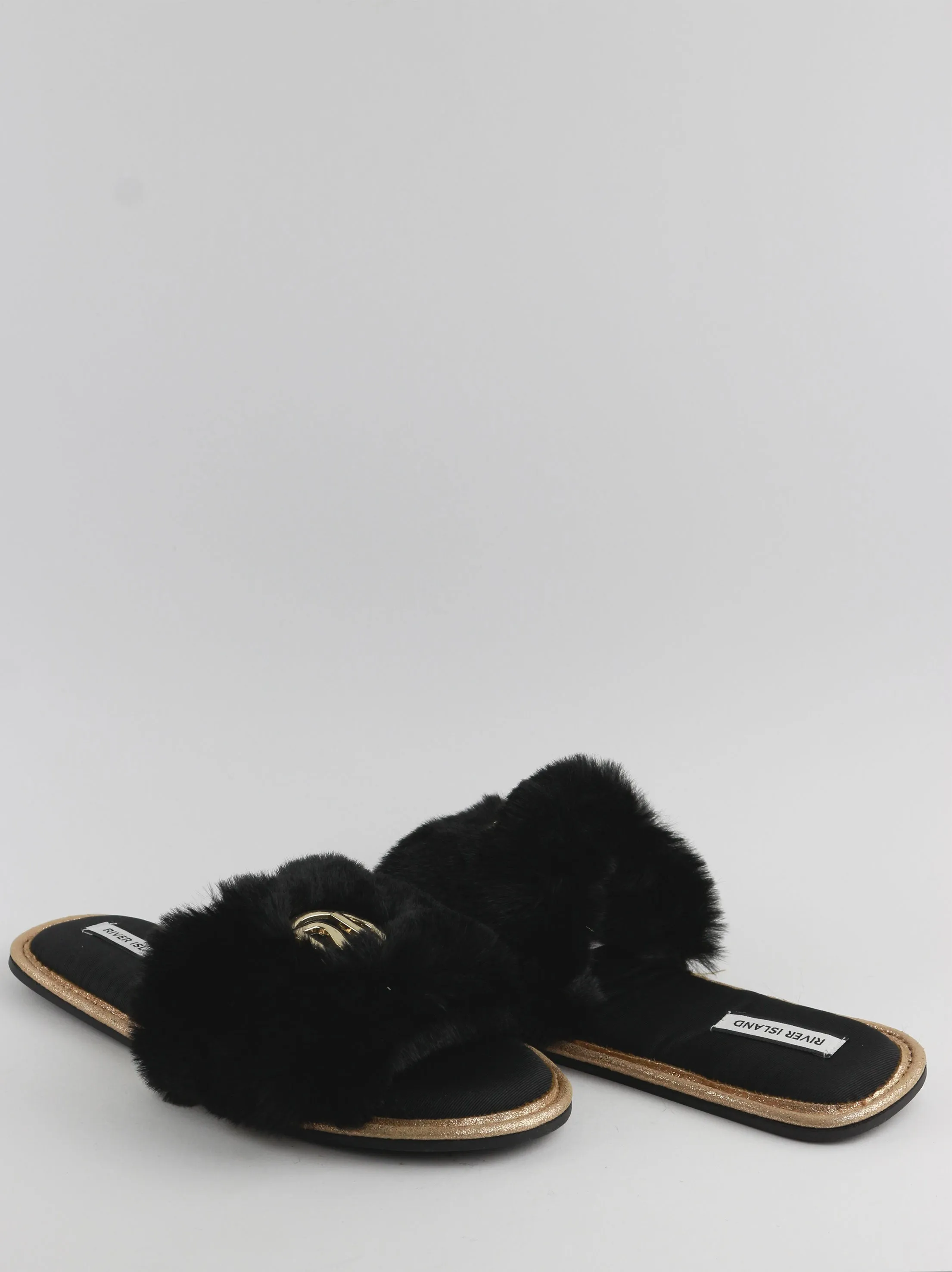 Women's  Faux Fur Open Toe Slippers,Black Falcon Ridge Slippers Sorel