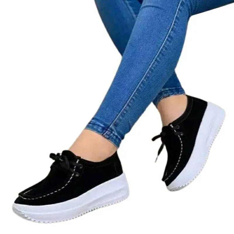 Women's front lace thick platform sneakers lightweight walking shoes Cortez Sneakers
