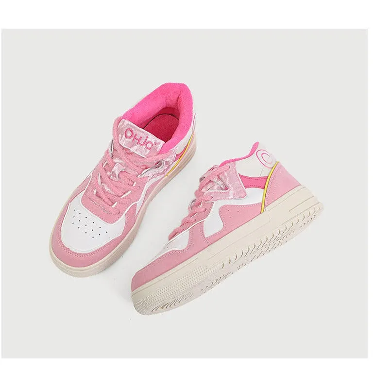 Womens Kawaii Pink Sneakers Shoes Sneakers Dress Pants