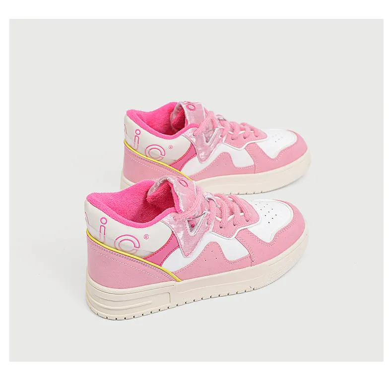 Distressed Sneakers Womens Kawaii Pink Sneakers Shoes