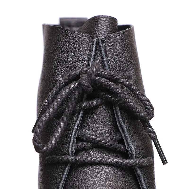 Women's Leather Barefoot Booties Round Toe Lace-Up Flat Ankle Boots Brown/Black/Coffee Alligator Oxfords