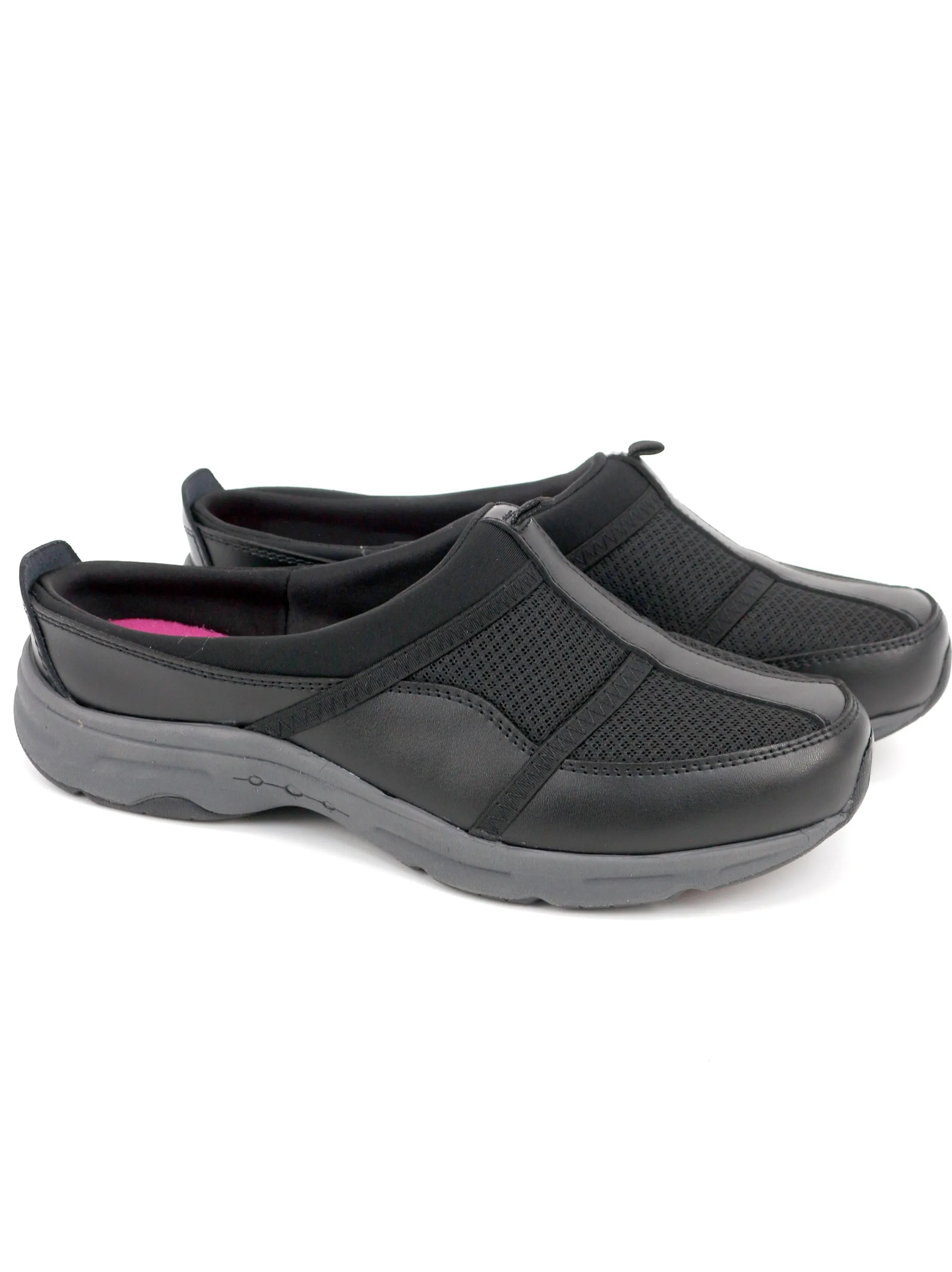 Flat Pedal Bike Shoes Women's Leather Slip on Mule Sneakers,Black