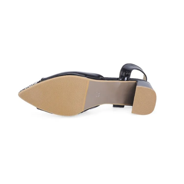 Women's Mid Heel Slingbacks Sandals Closed Toe Platform Sandals