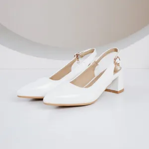 Women's Mid Heels Slingbacks Sandals Wood Sandals Japan