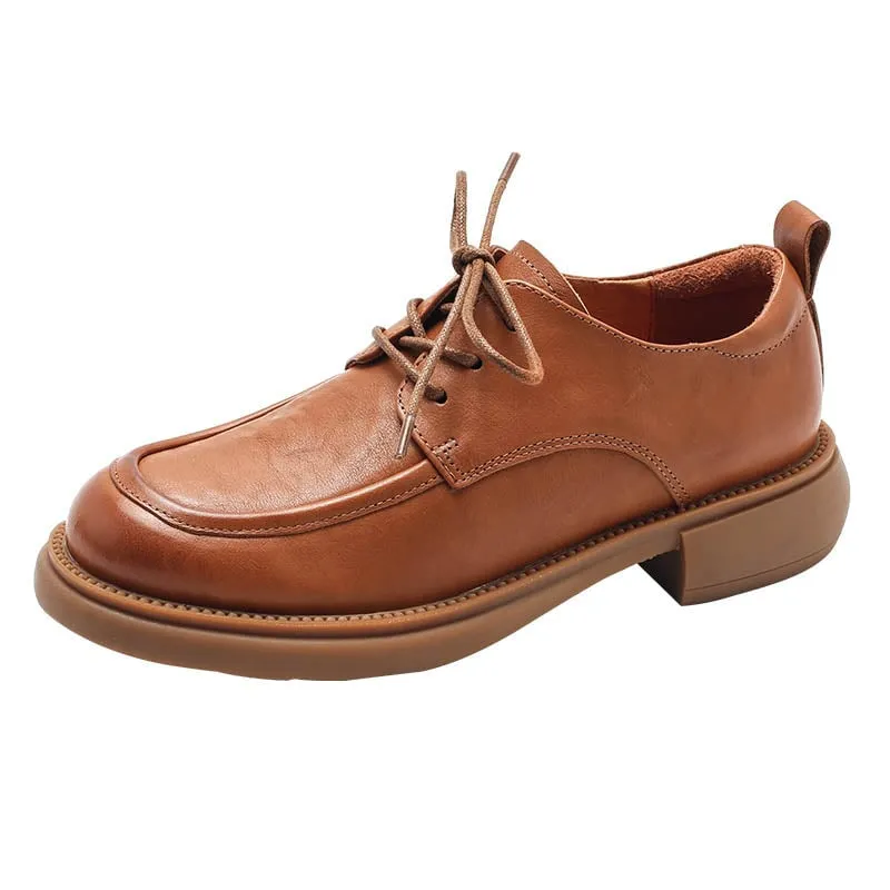 Women's Oxford Derby Shoes Handmade Vegetable Tanned Leather in Khaki/Brown/Black Oxford Masters Gown