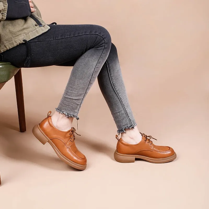 Women's Oxford Derby Shoes Handmade Vegetable Tanned Leather in Khaki/Brown/Black Louboutin Oxford