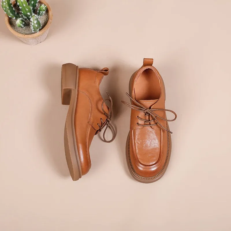 Original Grand Shortwing Oxford Women's Oxford Derby Shoes Handmade Vegetable Tanned Leather in Khaki/Brown/Black