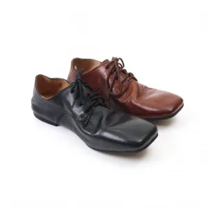 Keen Oxford Women's Oxford Derby Shoes Soft Round Toe Lace Up Leather Shoes in Black/Brown/White