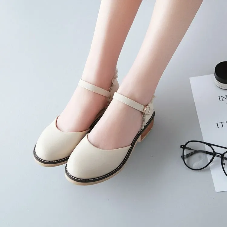 Women's Round Toe Hollow Out Ankle Strap Block Heel Sandals Sandals Packages With Airfare