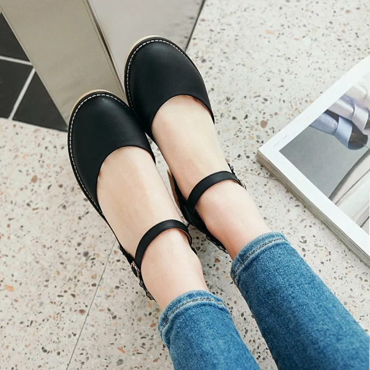 Women's Round Toe Hollow Out Ankle Strap Block Heel Sandals Anthropologie Fisherman Sandals