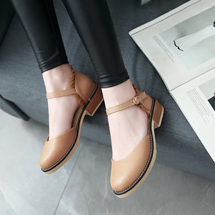 Sandals Royal Caribbean Jamaica Women's Round Toe Hollow Out Ankle Strap Block Heel Sandals