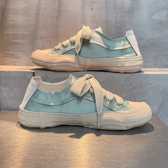 Womens Satin Lace-up Front Sneakers Shoes Sneakers No Socks