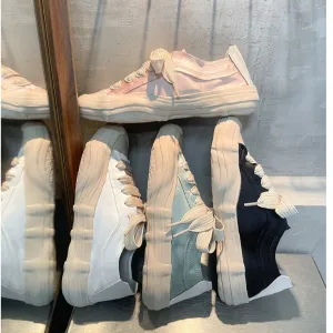 Womens Satin Lace-up Front Sneakers Shoes Sneakers In The 80's