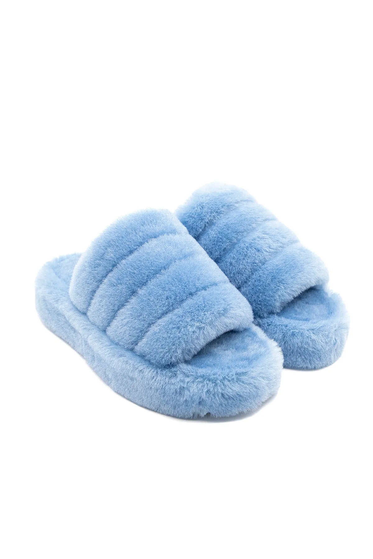Slippers New Slippers Women's Shearling Slippers, Blue Wool