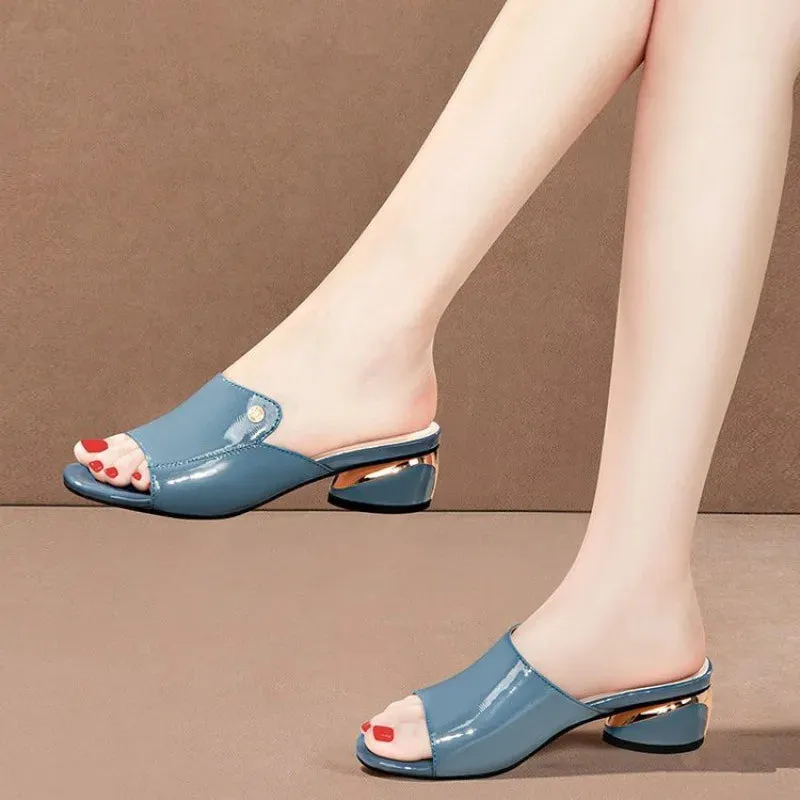 Cowboy Slippers Women's Shoes Fashion Red Sexy xSlippers PU Soft Leather Ladies Comfortable Sandals