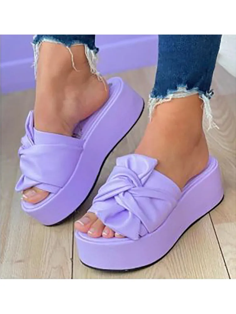 Women'S Slippers With Butterfly Knot Thick Sole Inexpensive Ballet Slippers