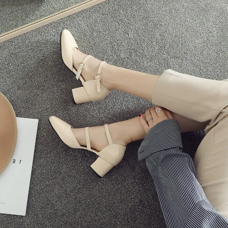 Sandals Chunky Platform Women's Square Toe Hollow Out Block Heel Sandals