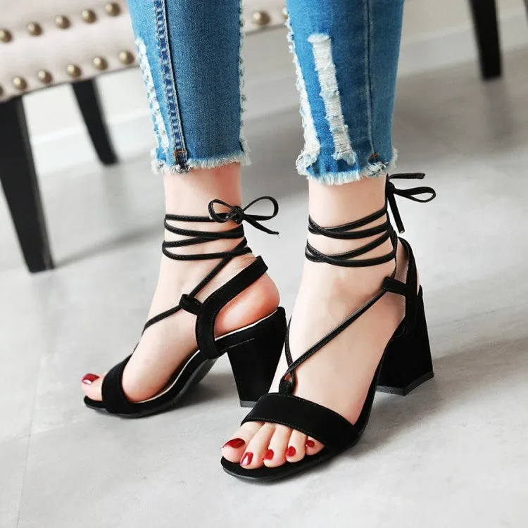 Dressy Wedge Heel Sandals Women's Suede Square Toe Ankle Strap Block Heel Sandals