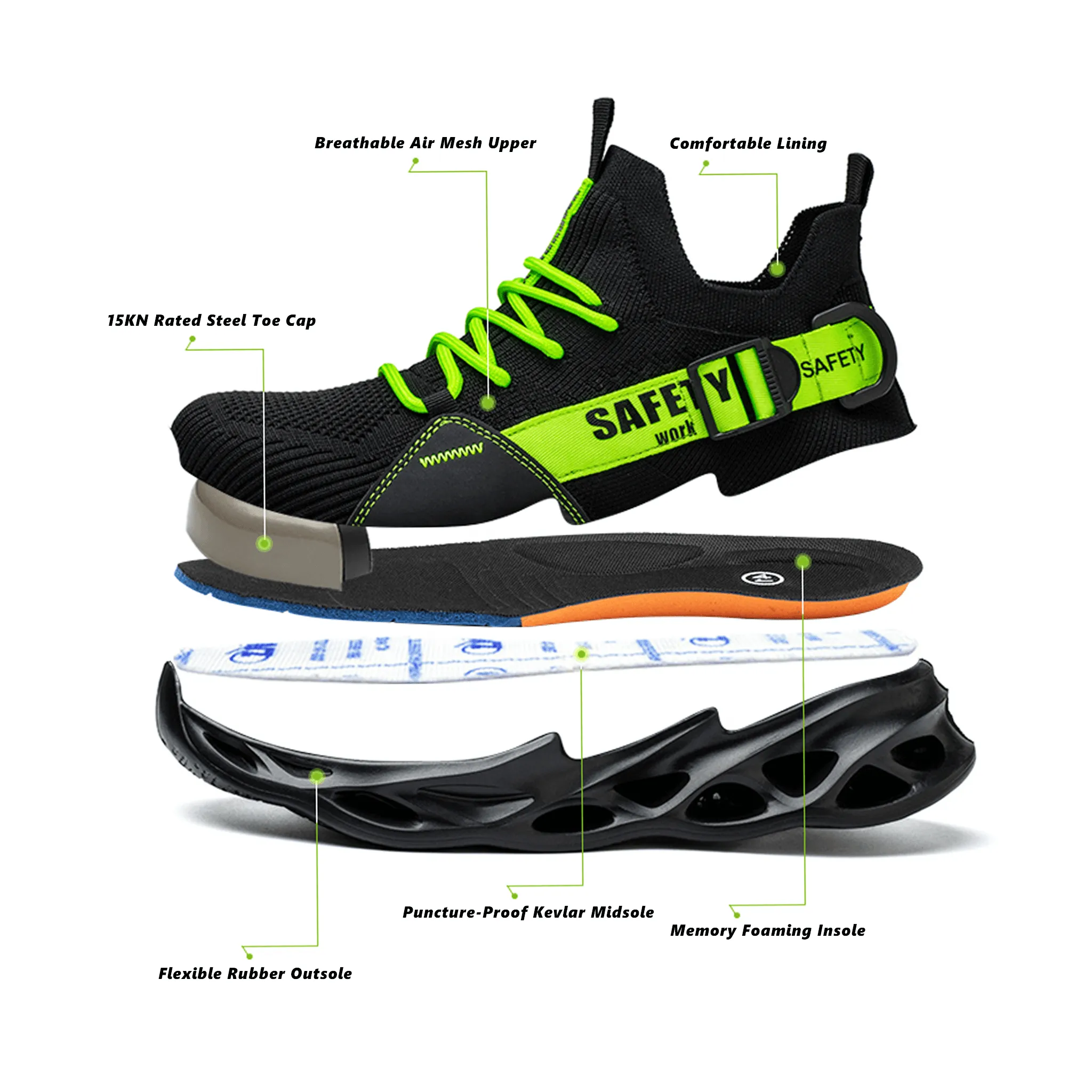 Women's Ultra-Light Steel Toe Sneaker - Rubber Sole | B282 Best Work Boots For Correctional Officers