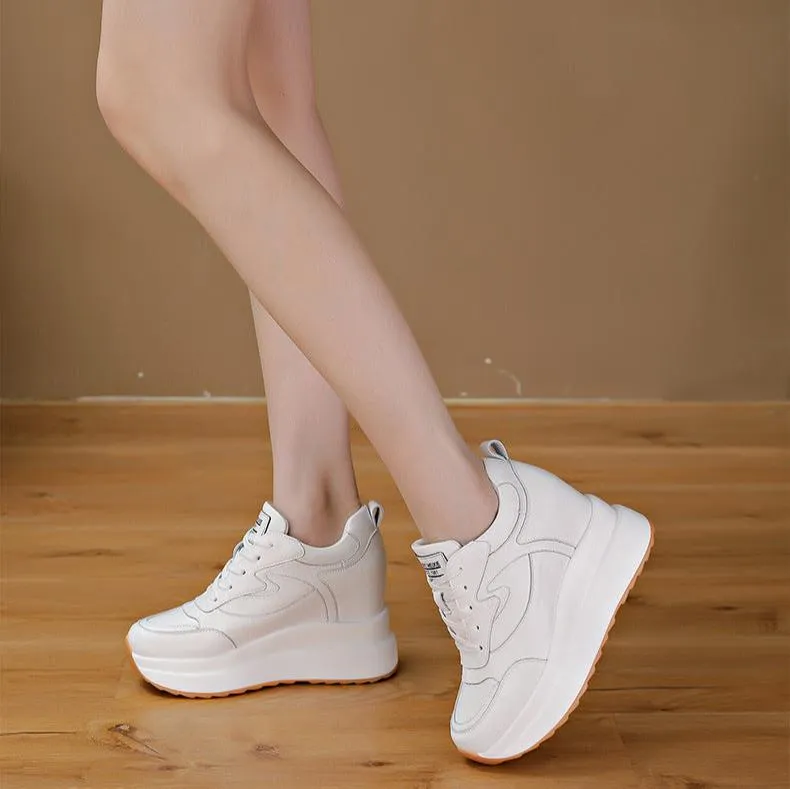 490 Sneakers Womens Wedge Platform Sneakers High Hidden Heel Sneakers