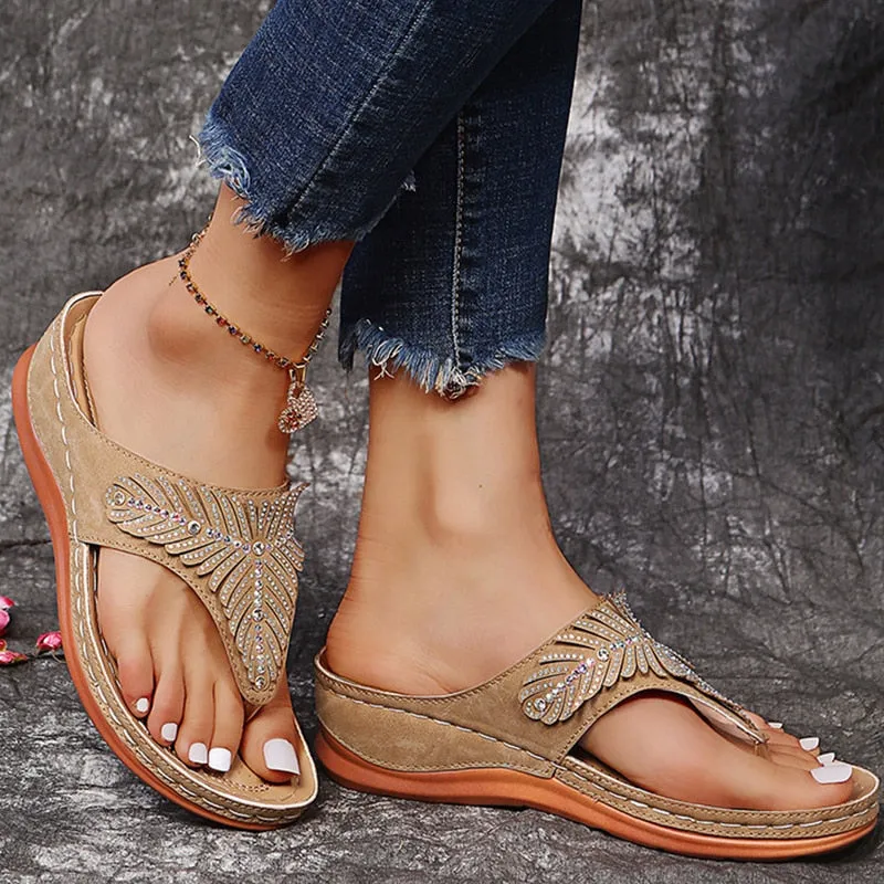 Diy Gladiator Sandals From Flip Flops Yeknu Women Sandals Soft Wedge Heels Sandals Summer Shoes Women Flip Flops Wedges Shoes For Women Summer Footwear Heel Chaussure Femme