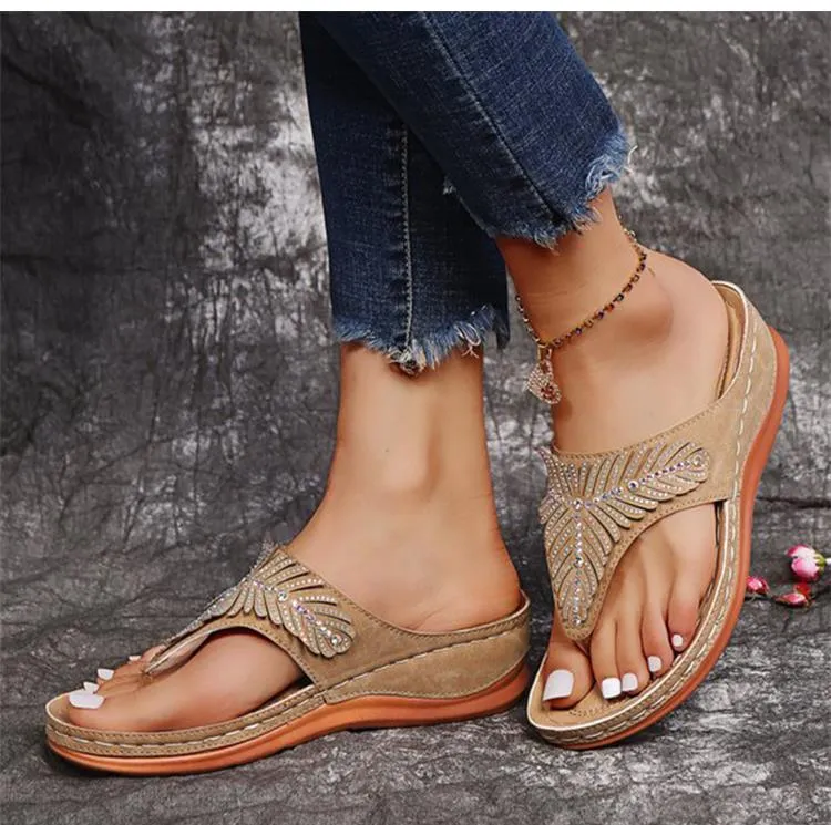 Yeknu Women Sandals Soft Wedge Heels Sandals Summer Shoes Women Flip Flops Wedges Shoes For Women Summer Footwear Heel Chaussure Femme Flip Or Flop Vegas Tv Show