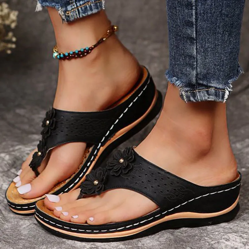 Flip Flops For Sale Yeknu Women Sandals Soft Wedge Heels Sandals Summer Shoes Women Flip Flops Wedges Shoes For Women Summer Footwear Heel Chaussure Femme