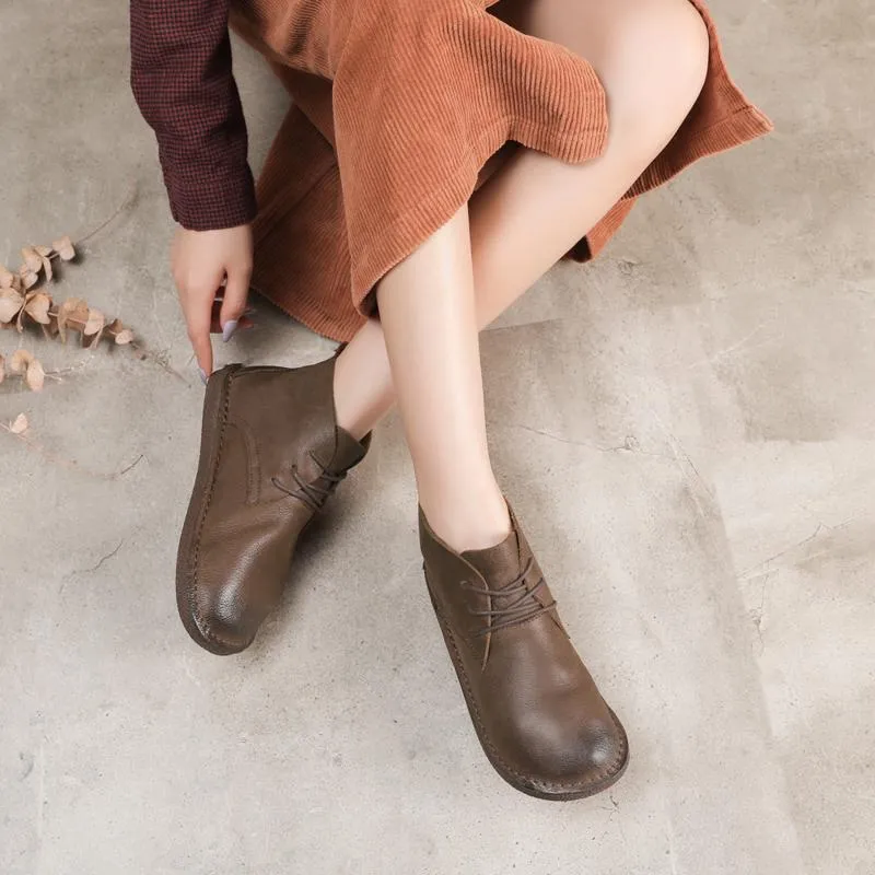 Zero Drop Lace-Up Soft Barefoot Ankle Booties Casual Work Combat Boots Mori Girl Designer Shoes Brush-Off Best Oxford Dress Shoes