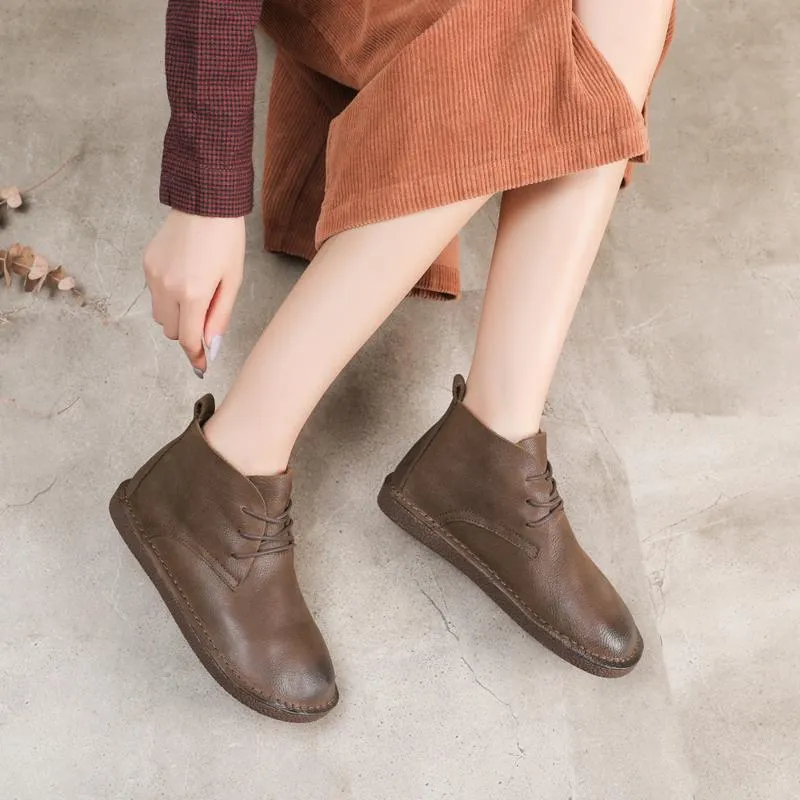 Oxfords Dress Shoes Zero Drop Lace-Up Soft Barefoot Ankle Booties Casual Work Combat Boots Mori Girl Designer Shoes Brush-Off