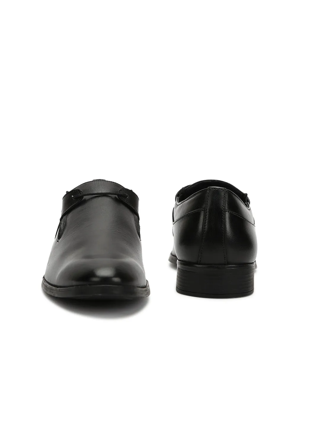 Teakwood Genuine Men Leather Black Slip-ons Fashionable Slip On Sneakers