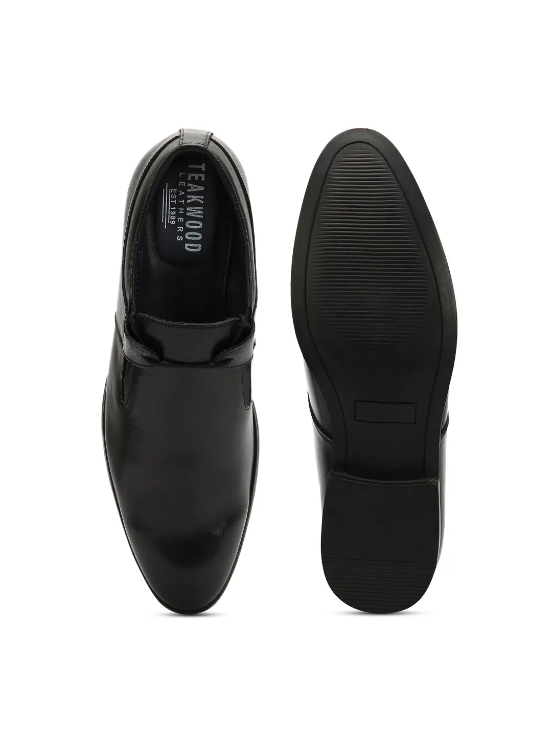 Teakwood Genuine Men Leather Black Slip-ons Oaxaca Slip.on